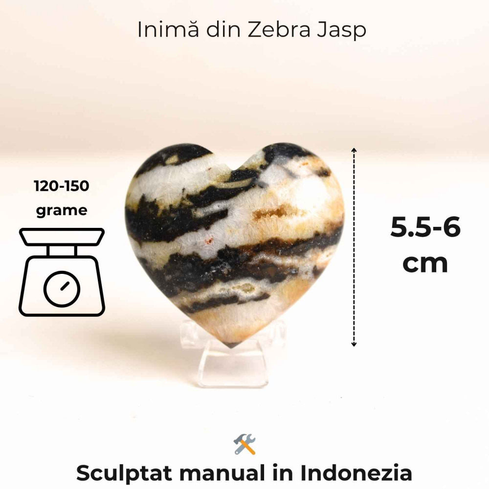 Inima din Zebra Jasp Indonezian – Echilibru si claritate emotionala [2]
