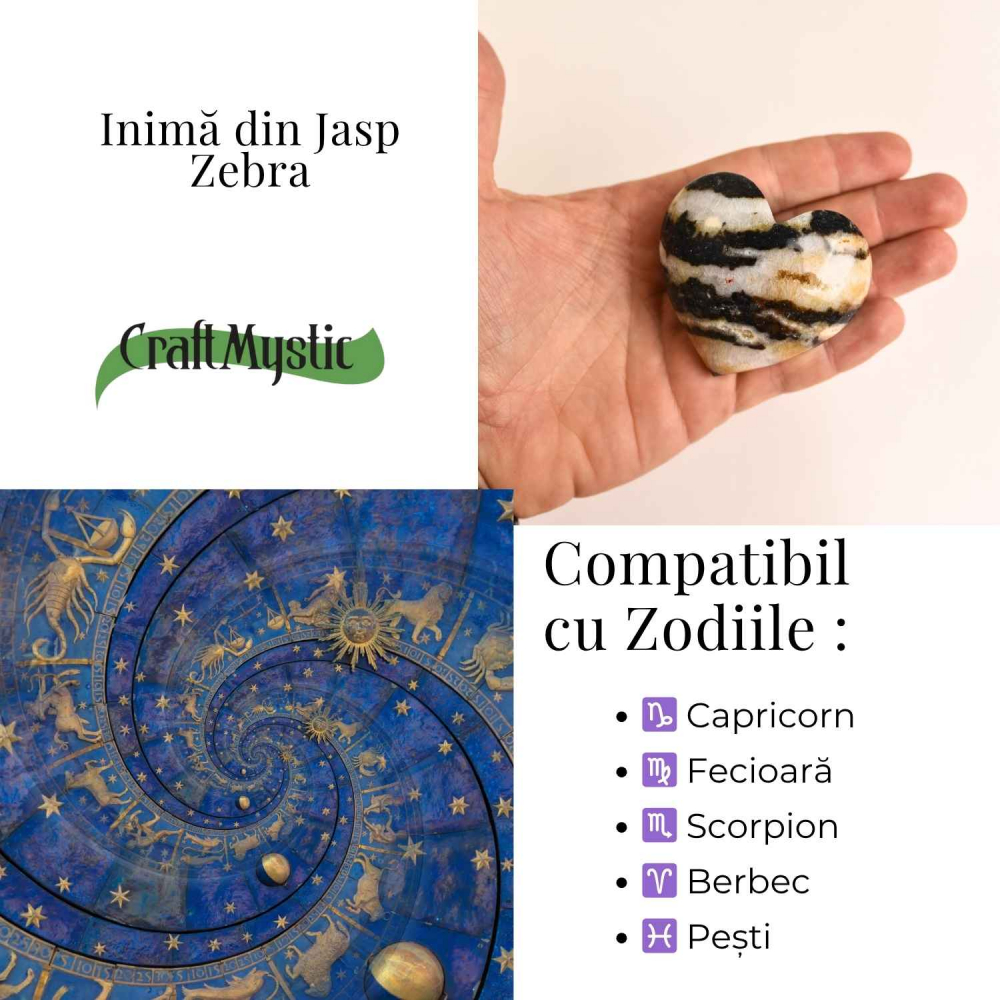 Inima din Zebra Jasp Indonezian – Echilibru si claritate emotionala [4]