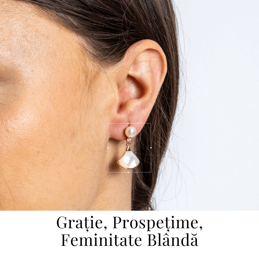 Gratie si prospetime – Cercei cu scoica sculptata si perla de cultura [2]