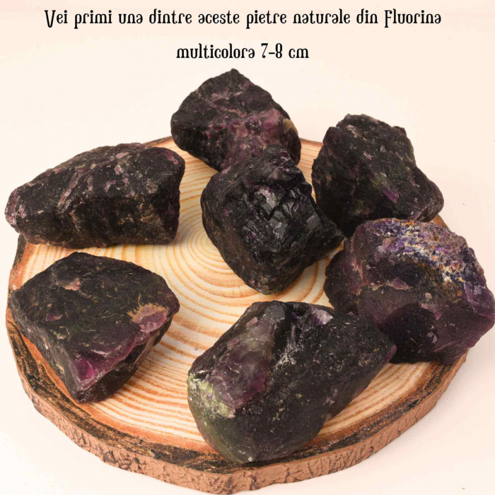 Fluorina Multicolora Bruta Naturala 7-8 cm - Cadoul Perfect pentru Meditatie, Decor si Colectionari - Piatra Semipretioasa pentru Vindecare si Echilibru [3]