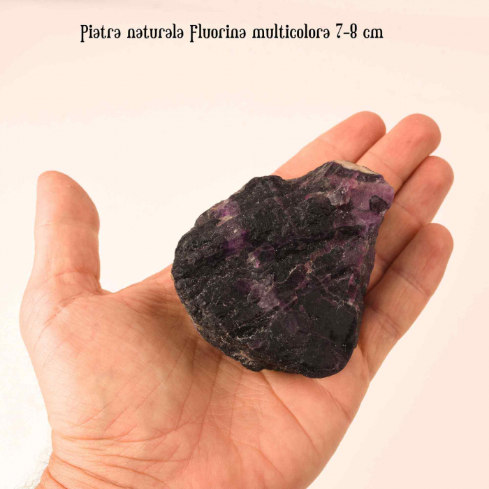 Fluorina Multicolora Bruta Naturala 7-8 cm - Cadoul Perfect pentru Meditatie, Decor si Colectionari - Piatra Semipretioasa pentru Vindecare si Echilibru [2]