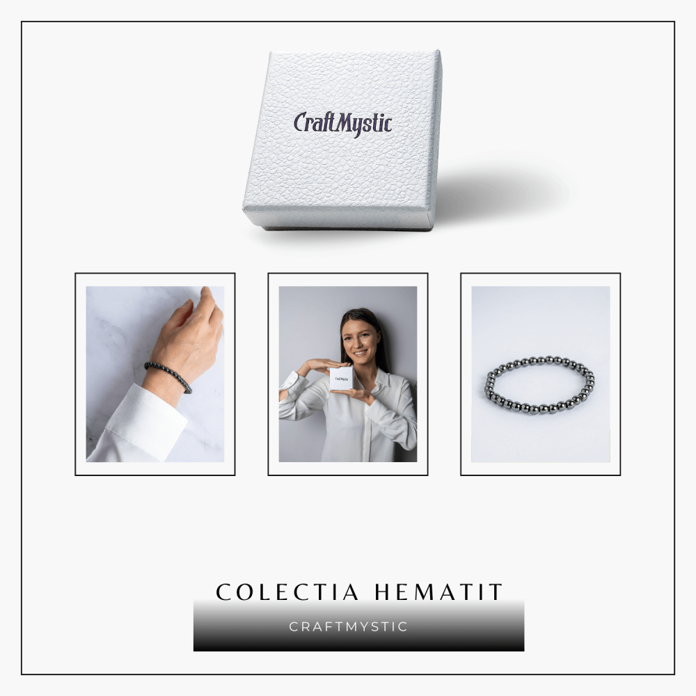 Putere si claritate – Bratara elastica cu pietre de hematit 6 mm [8]