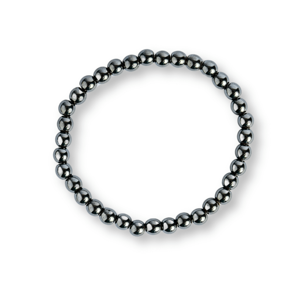 Putere si claritate ,   Bratara elastica cu pietre de hematit 6 mm