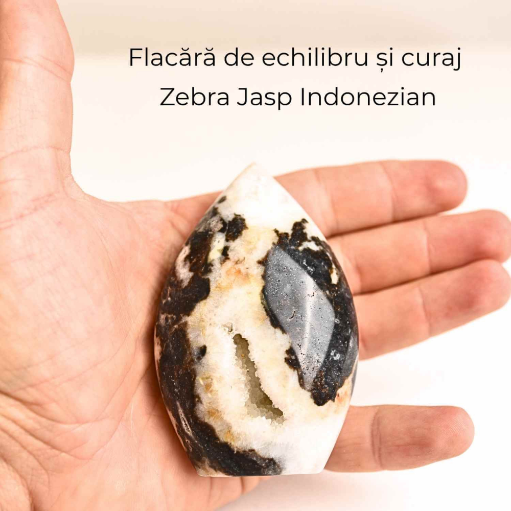 Flacara echilibrului – Zebra Jasp Indonezian pentru Claritate si Stabilitate 8-9 cm [4]