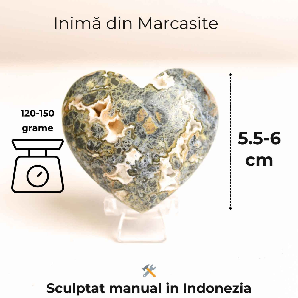 Inima care linisteste furtunile – Marcasit indonezian sculptat manual [2]