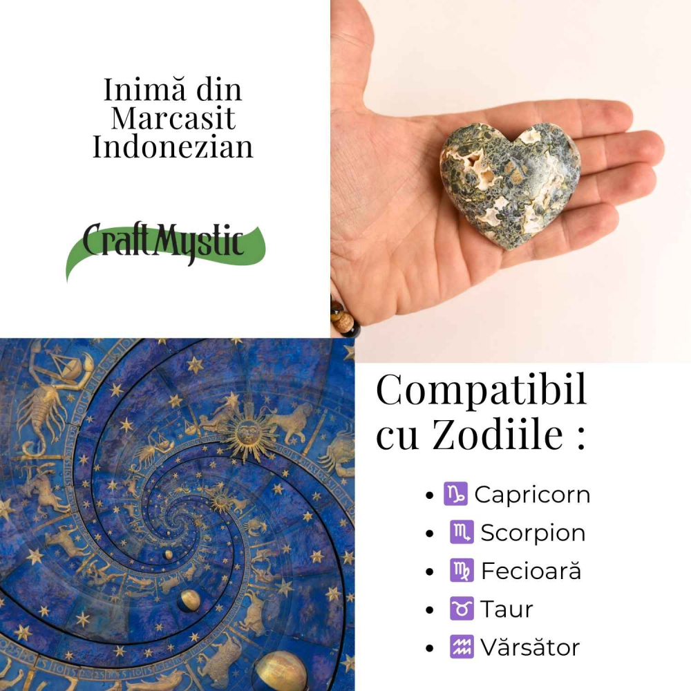 Inima care linisteste furtunile – Marcasit indonezian sculptat manual [4]