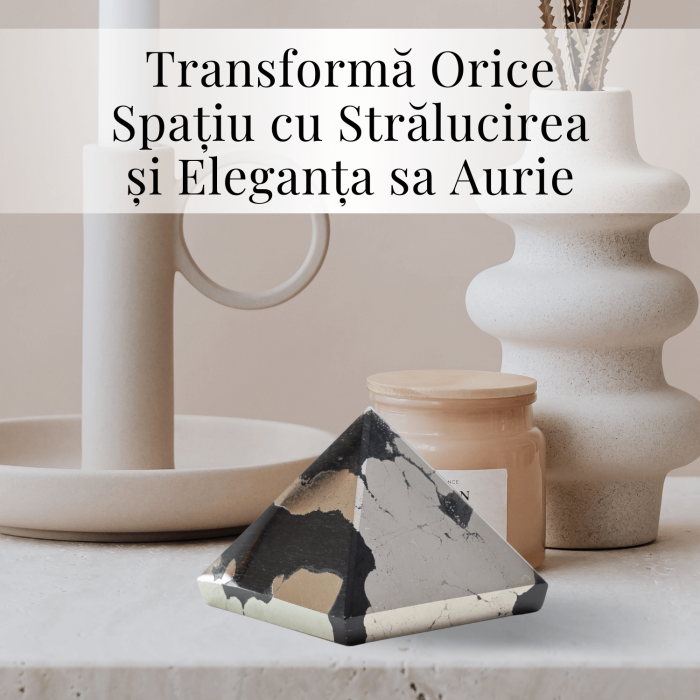 Piramida Sculptata Manual 60mm din Piatra Pirita Naturala [4]