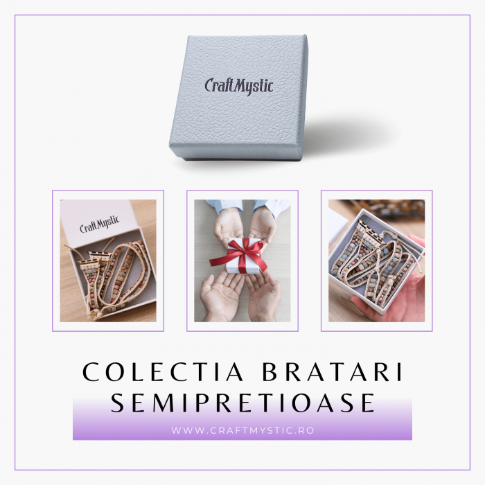 Bratara Boho cu Margele si Pietre Naturale, Compatibila Cureaua Apple Watch [3]