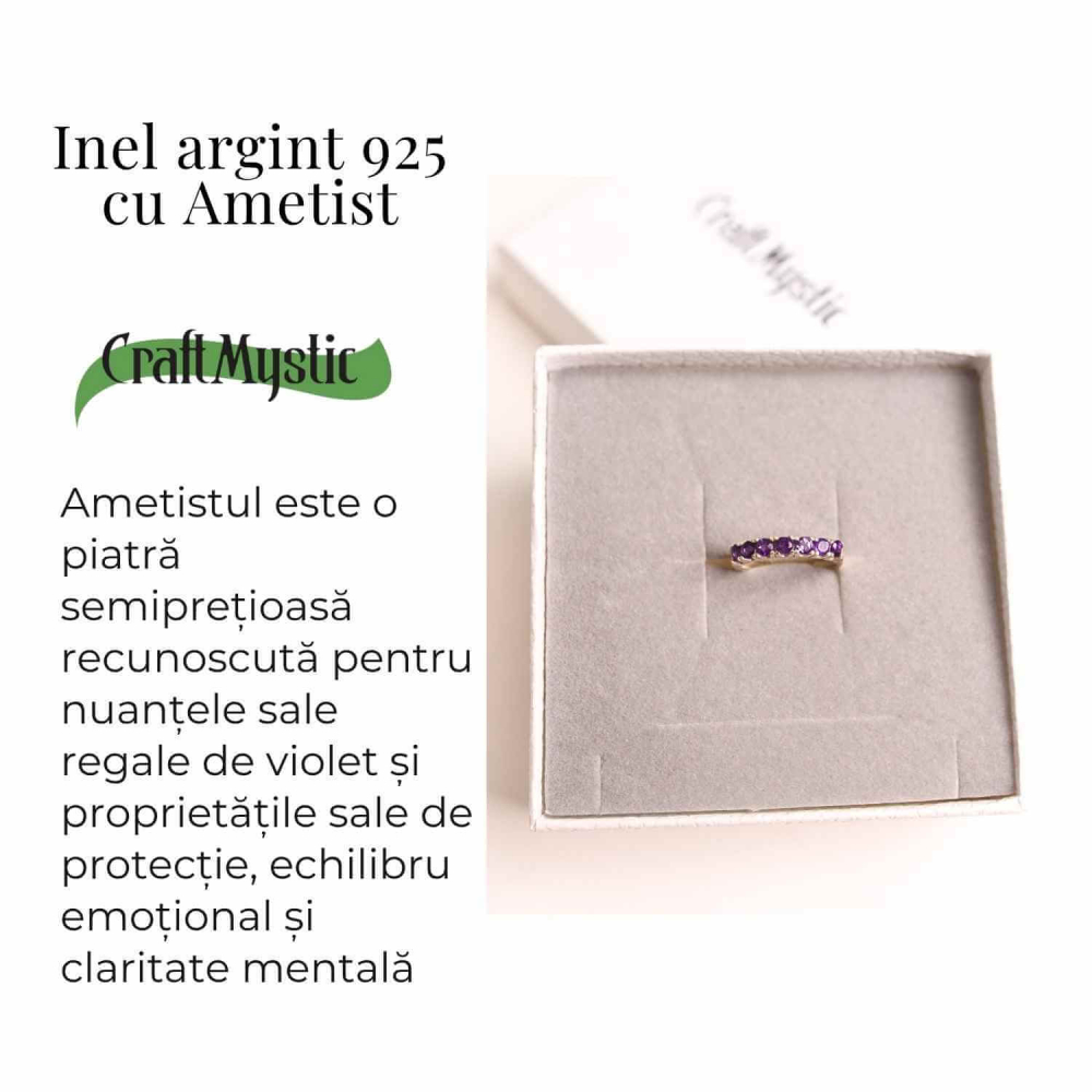 Inel din Argint 925 cu Ametist – Liniste Interioara si Protectie Energetica [3]