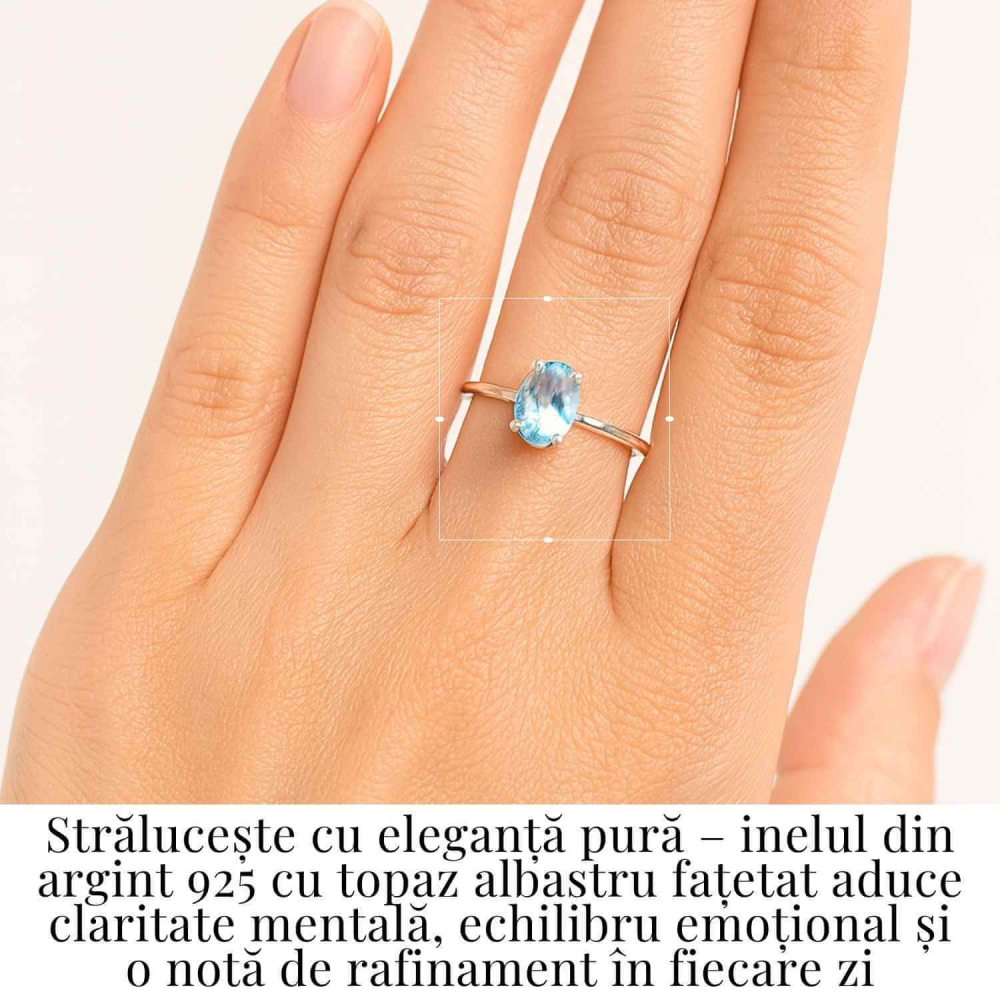 Inel din Argint 925 cu Topaz Albastru – Claritate Mentala si Expresie Autentica [2]
