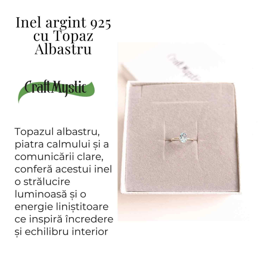 Inel din Argint 925 cu Topaz Albastru – Claritate Mentala si Expresie Autentica [3]