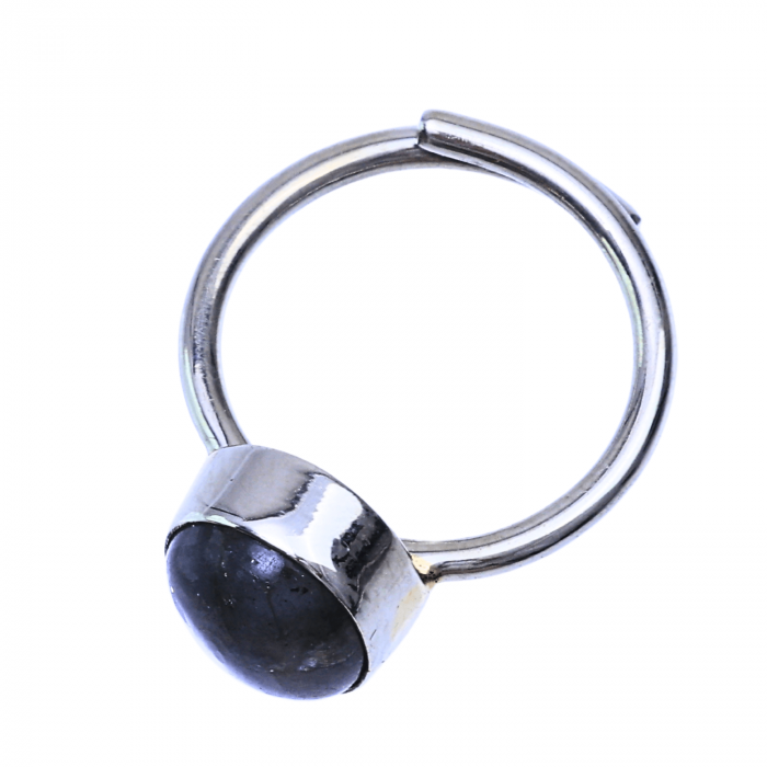 Inel Ajustabil Argintiu cu Labradorit natural oval, pentru protectie si intuitie [10]
