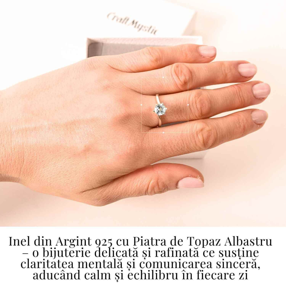 Inel din Argint 925 cu Topaz Albastru Fatetat – Claritate si Calm Interior [2]