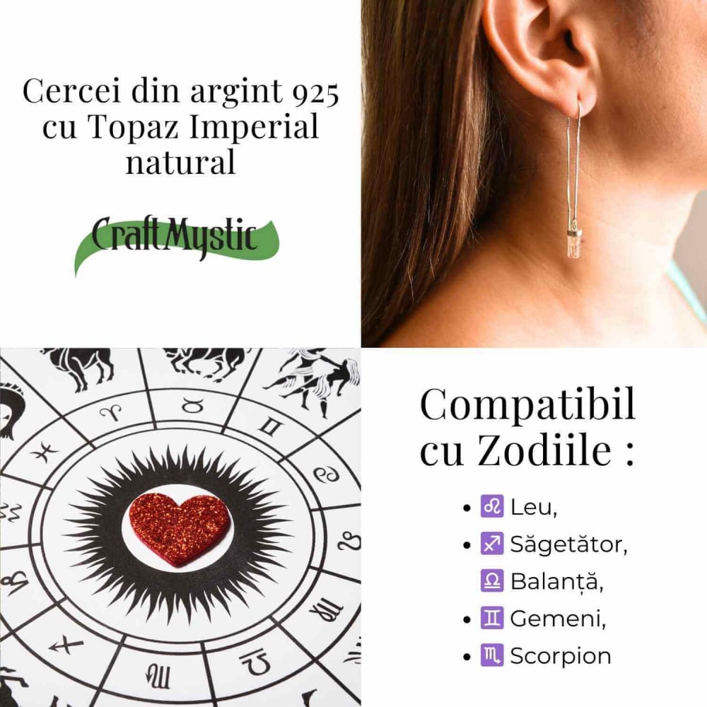 Cercei lungi din argint 925 cu topaz imperial natural – Eleganta si energie pozitiva [4]