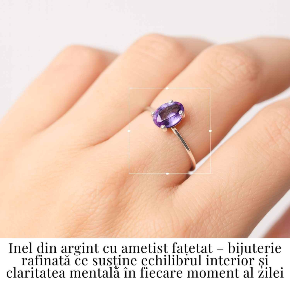 Inel Argint 925 cu Ametist Fatetat – Echilibru si Claritate Emotionala [2]