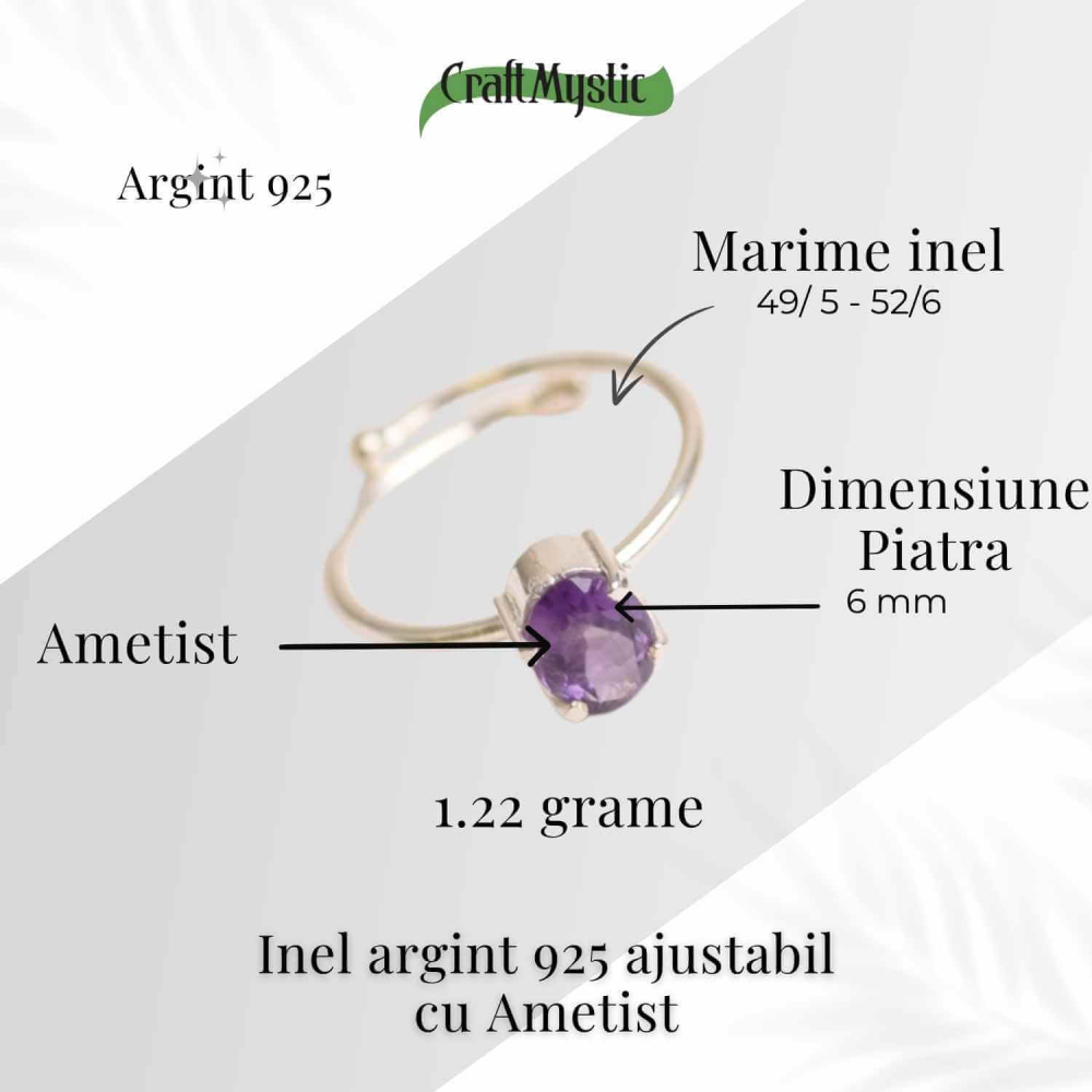 Inel Argint 925 cu Ametist Fatetat – Echilibru si Claritate Emotionala [5]