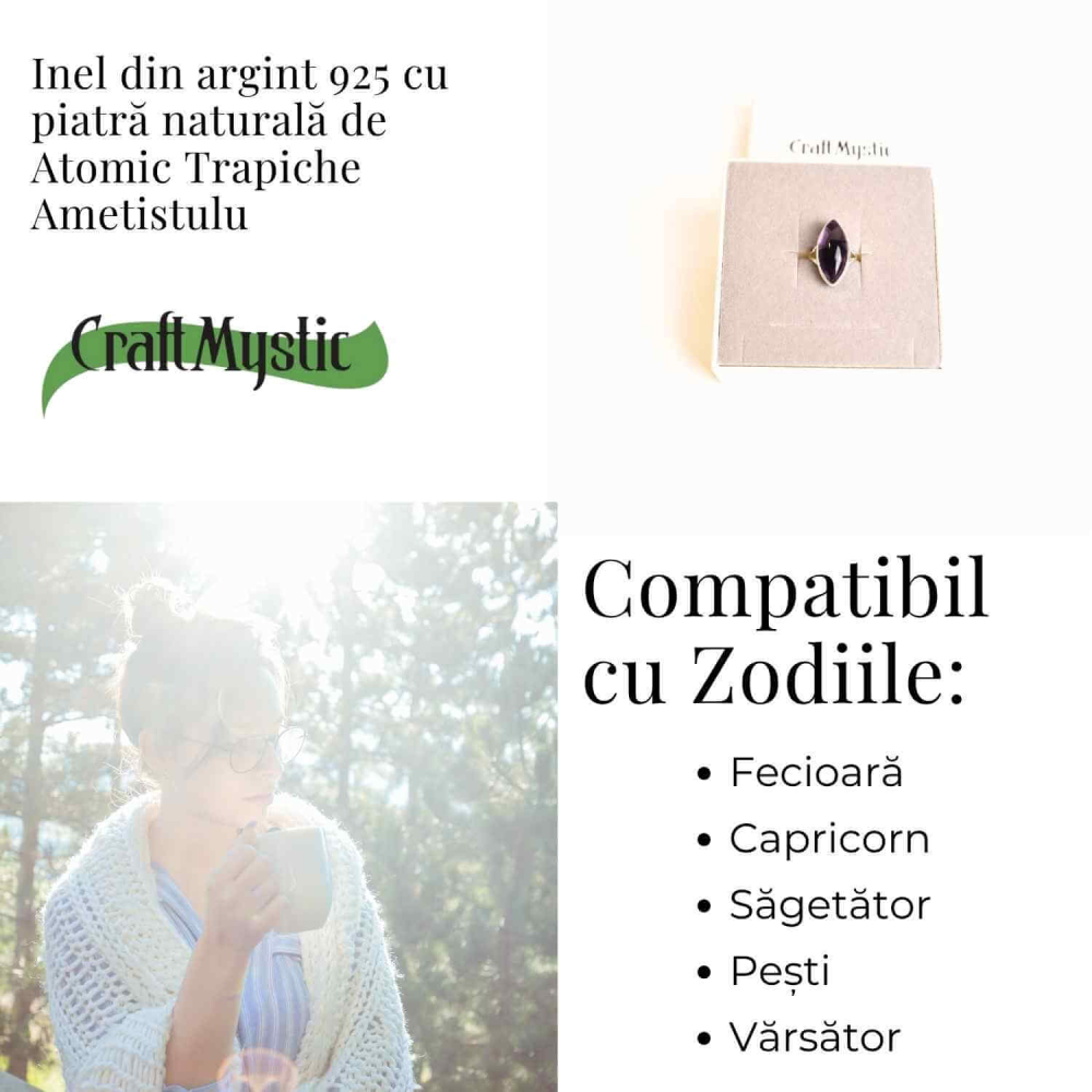 Inel argint 925 cu Atomic Trapiche Ametist dreptunghiular – Claritate si Protectie Spirituala [4]