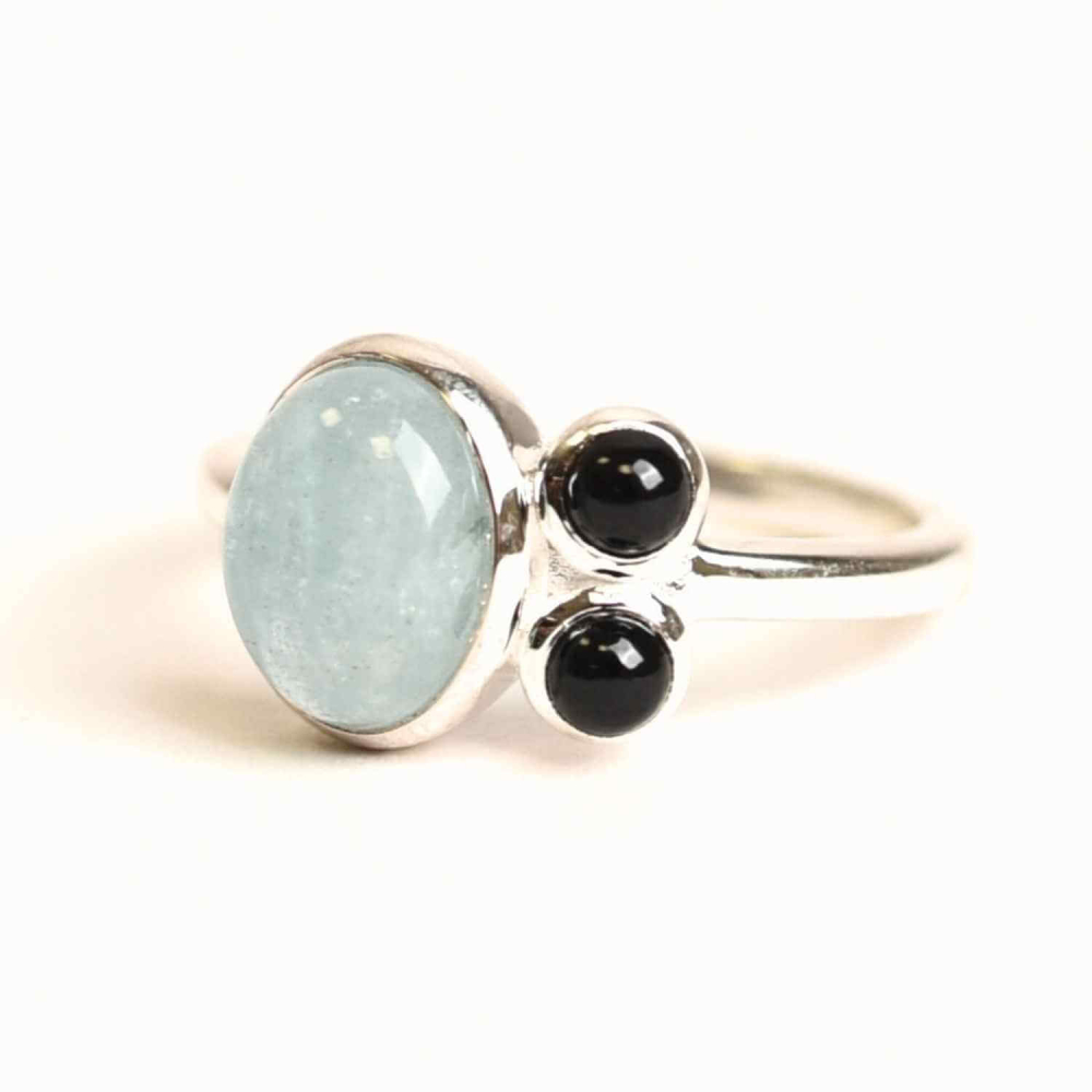 Inel argint 925 cu Acvamarin si Onix Negru – Claritate si Protectie [7]