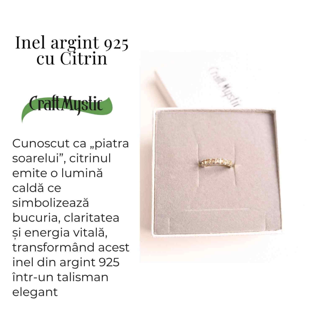 Inel Argint 925 cu Citrin – Energie Solara si Abundenta Zilnica [3]