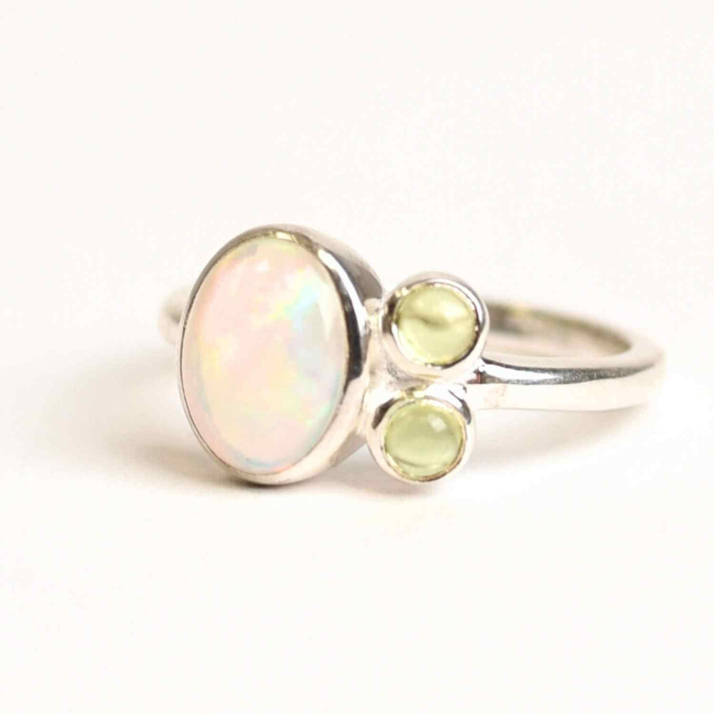 Inel argint 925 cu Opal Etiopian si Peridot – Lumina si Renastere [6]