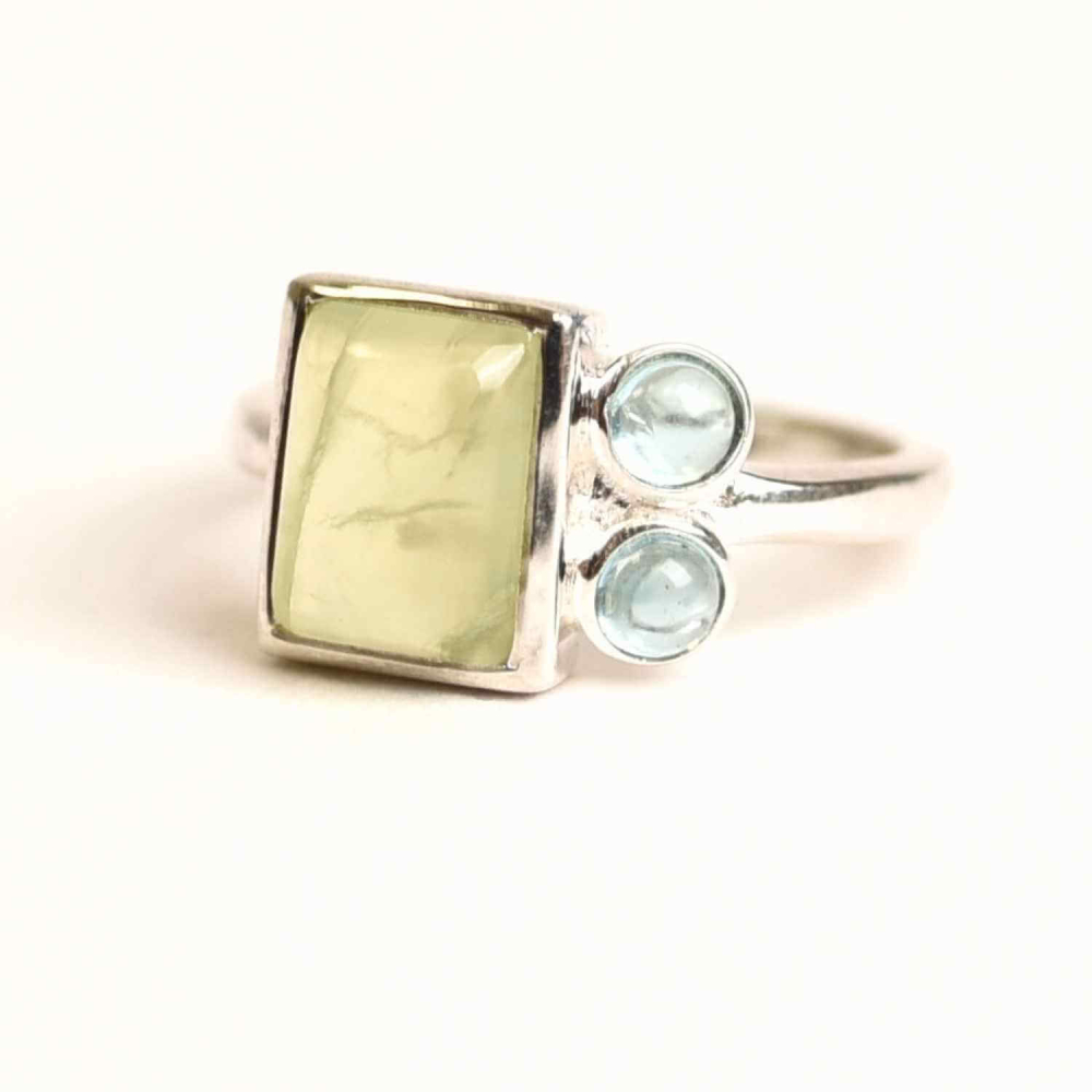 Inel Argint 925 cu Prehnite si Apatit Albastru – Claritate si Armonie Interioara [6]
