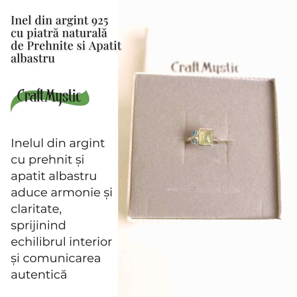 Inel Argint 925 cu Prehnite si Apatit Albastru – Claritate si Armonie Interioara [3]