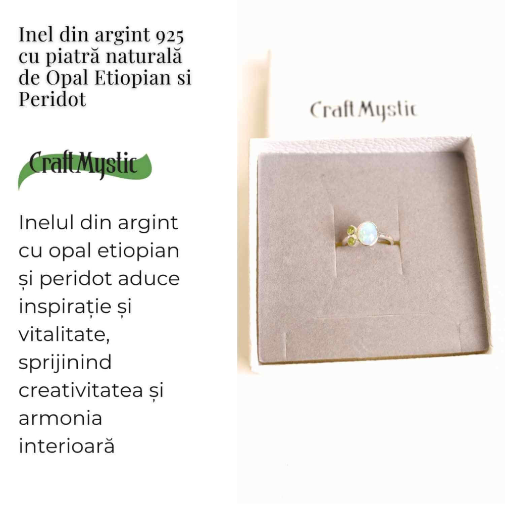 Inel argint 925 cu Opal Etiopian si Peridot – Lumina si Renastere [3]