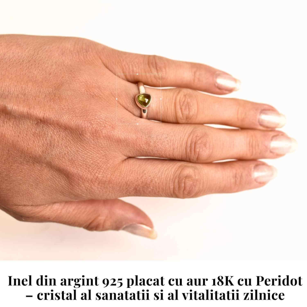 Inel argint 925 cu Peridot triunghiular – Energie si echilibru interior [2]