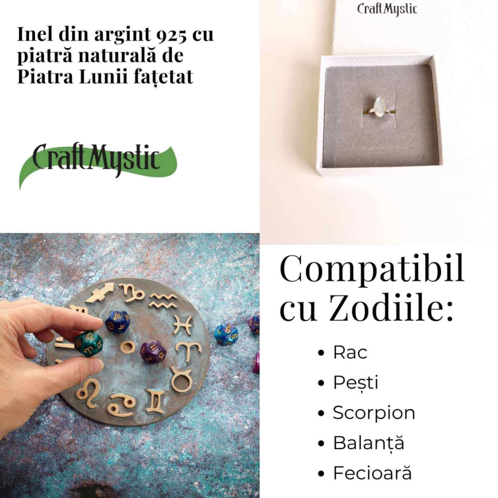 Inel Argint 925 cu Piatra Lunii Fatetata Marquise – Lumina Intuitiei si Echilibrului Interior [4]