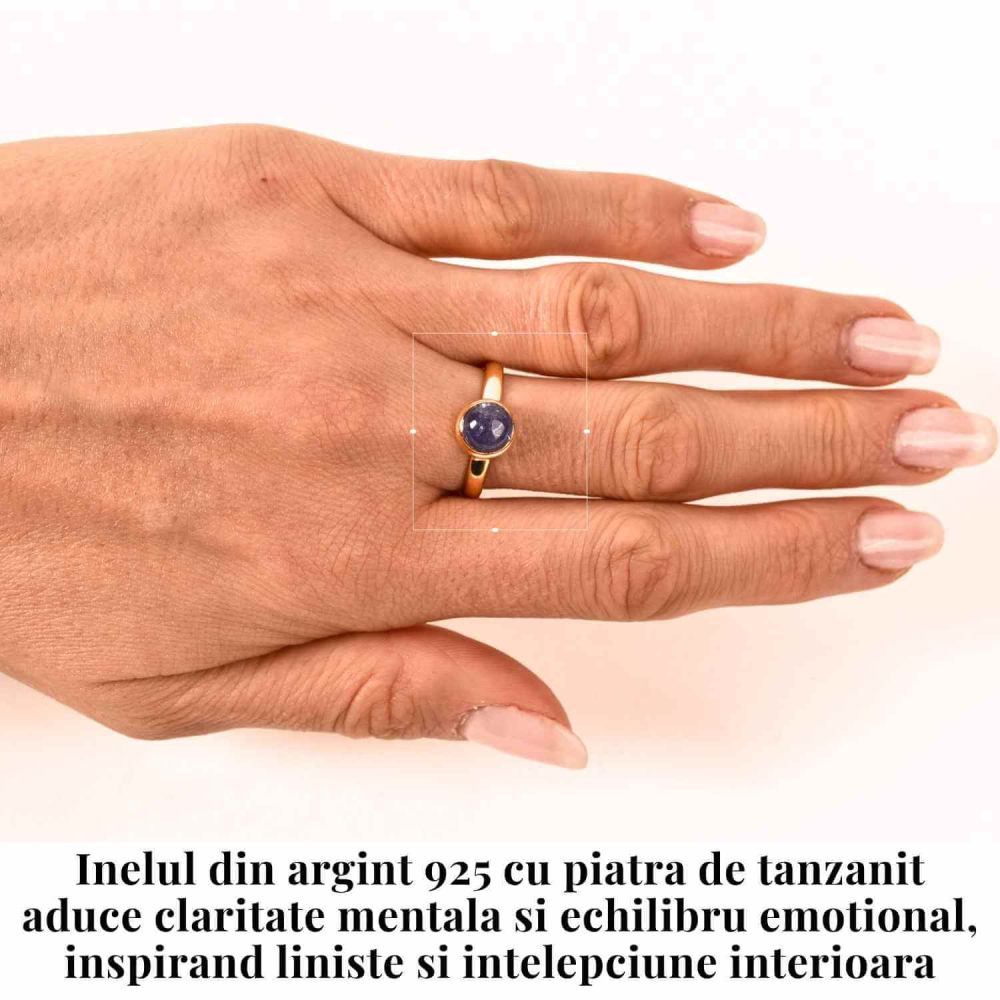 Inel Argint 925 cu Tanzanit Rotund – Armonie si Claritate Interioara [2]