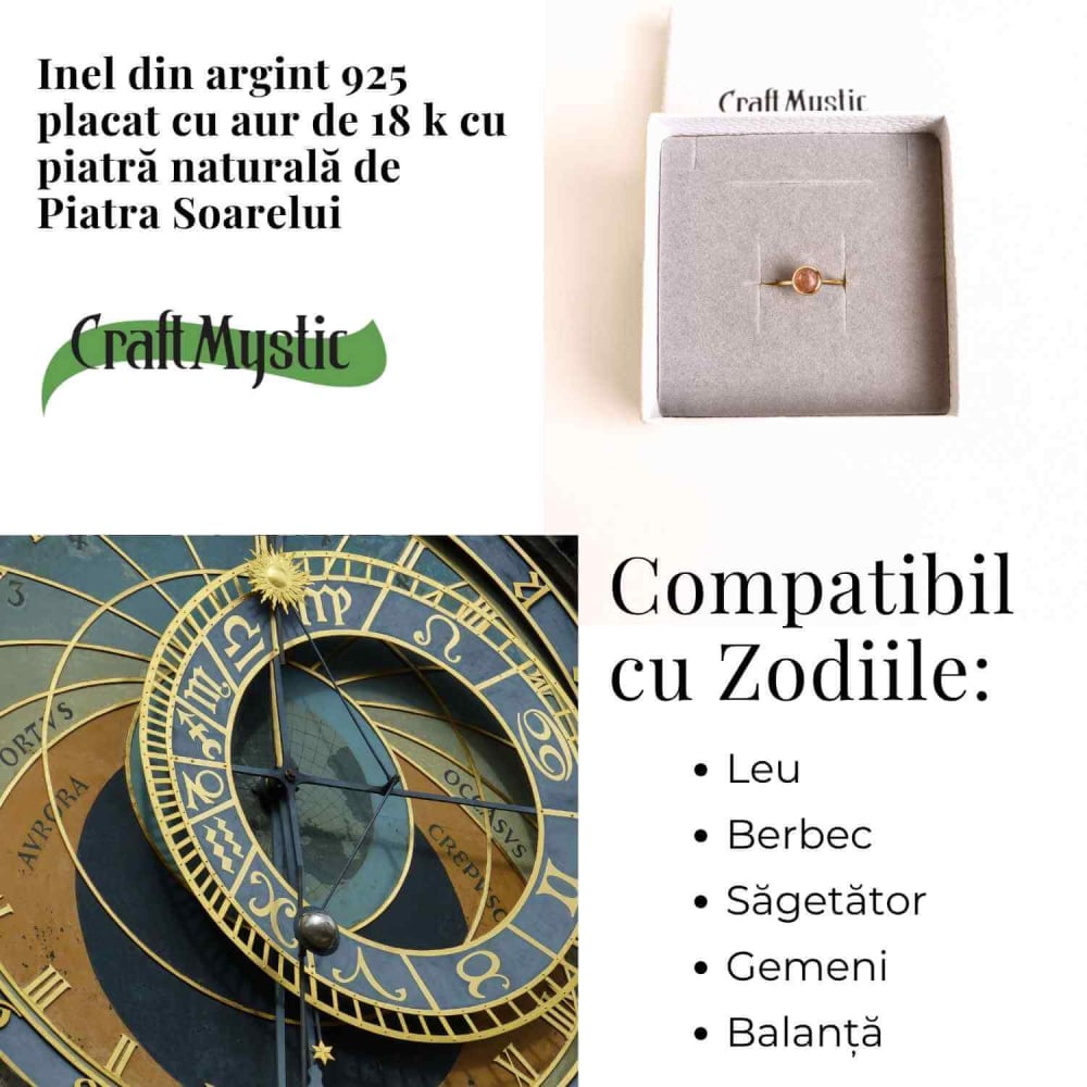 Inel Argint 925 placat cu Aur 18K cu Piatra Soarelui Oval – Energie Pozitiva si Incredere Interioara [4]