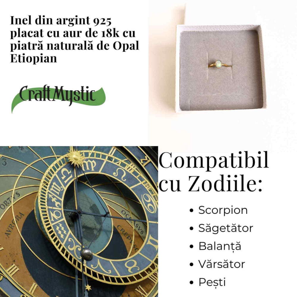 Inel argint 925 placat cu aur 18k cu Opal Etiopian oval – Lumina interioara si inspiratie divina [4]