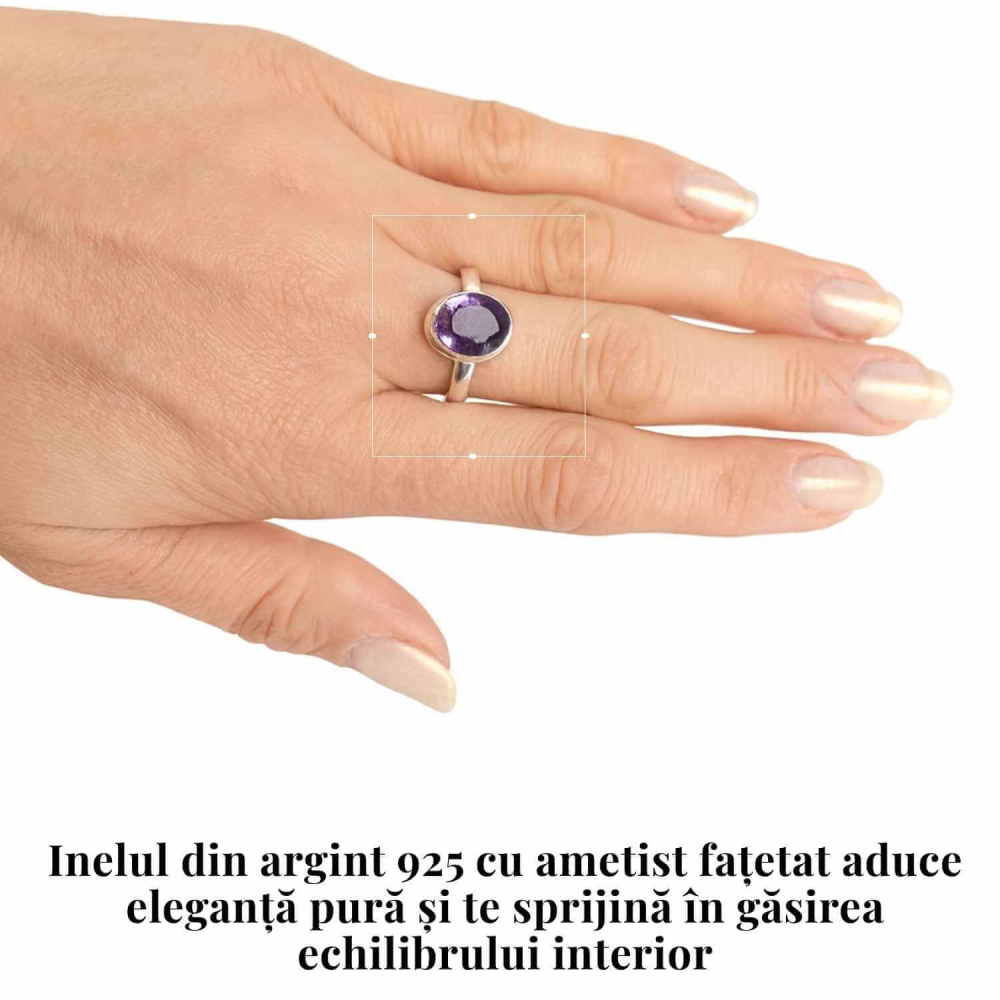 Inel argint 925 cu Ametist Fatetat – Claritate si Echilibru Interior [2]