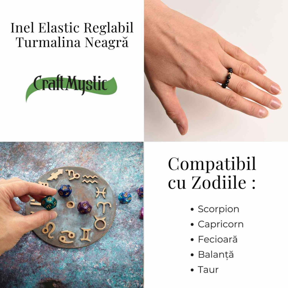 Inel elastic cu biluta aurie si margele 4 mm din pietre naturale [5]