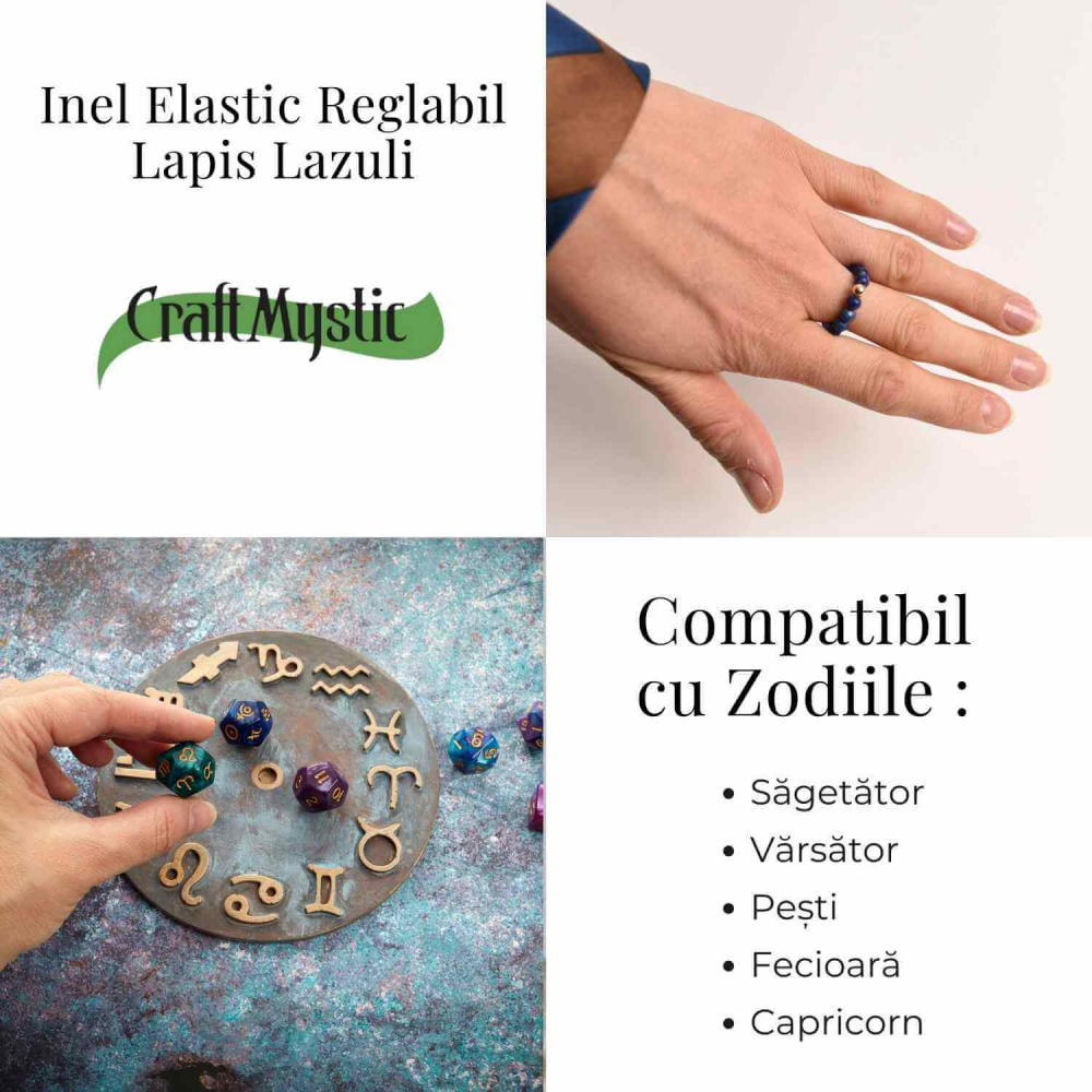 Inel elastic cu biluta aurie si margele 4 mm din pietre naturale [5]
