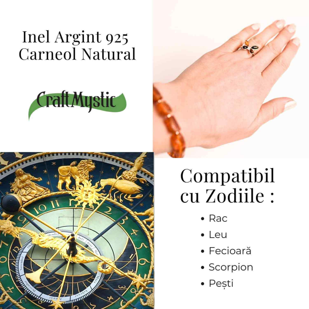 Inel ajustabil argint 925 cu chihlimbar natural – Design fluture [7]