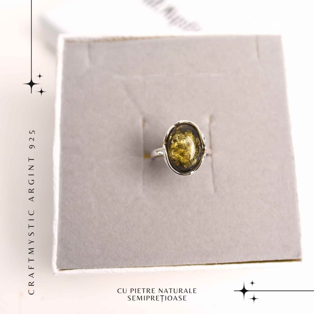 Inel ajustabil argint 925 cu chihlimbar natural – Eleganta unica [5]