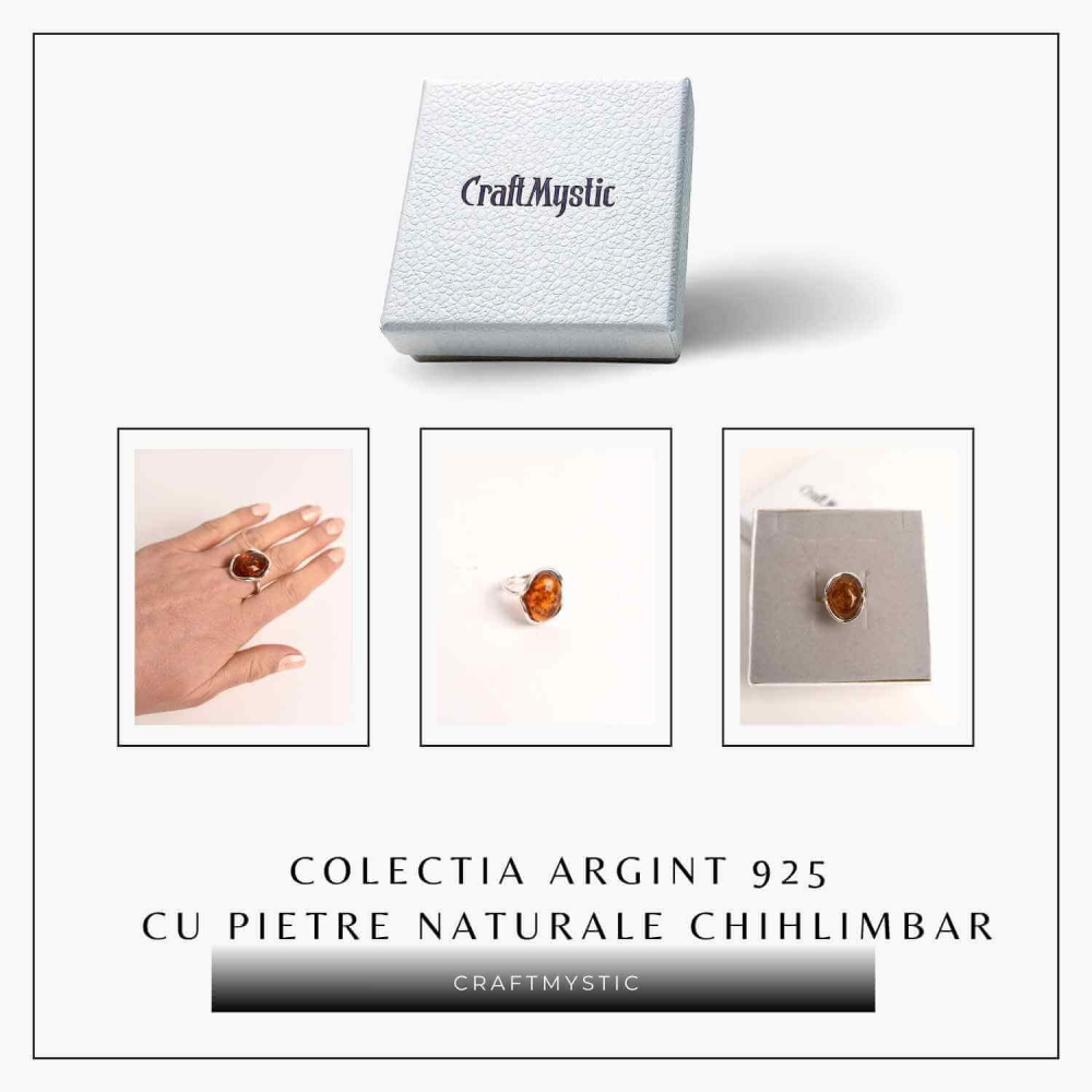 Inel argint 925 ajustabil cu chihlimbar natural – Energie si Eleganta [4]