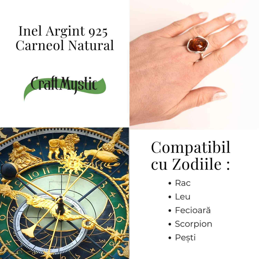 Inel argint 925 ajustabil cu chihlimbar natural – Energie si Eleganta [7]