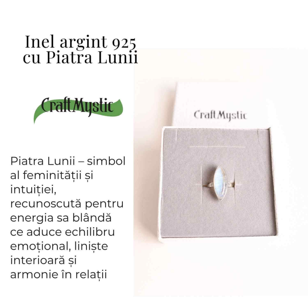 Inel cu Paitra Lunii si montura Argint 925 – Echilibru emoTional Si rafinament mistic, 6.42 gr [2]