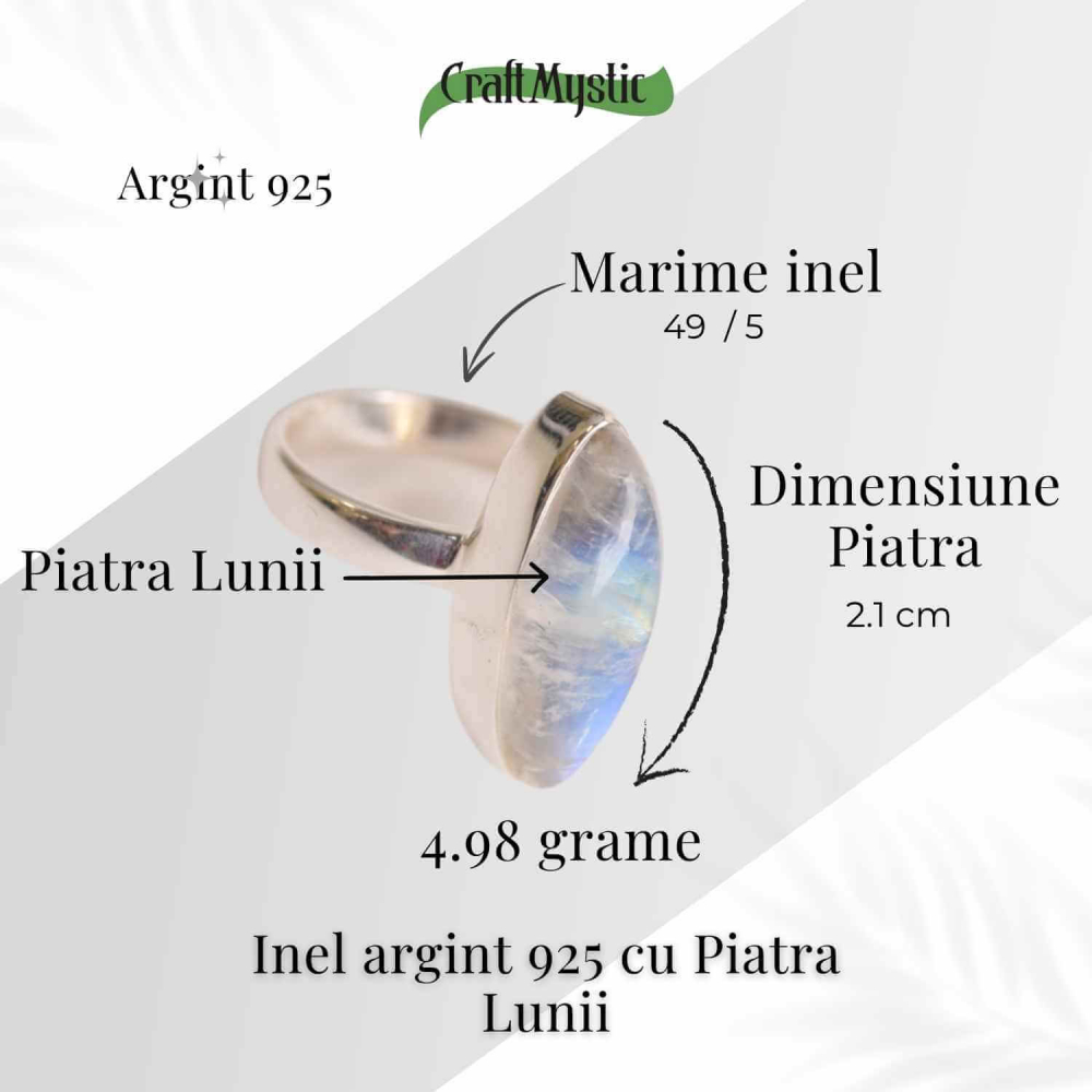 Inel cu Paitra Lunii si montura Argint 925 – Echilibru emoTional Si rafinament mistic, 6.42 gr [5]