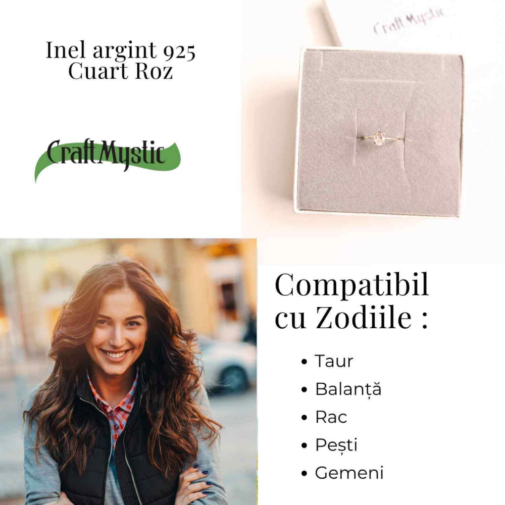 Inel din Argint 925 cu Cuart Roz – Iubire Interioara si Armonie Emotionala [5]