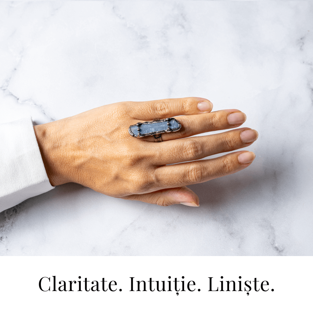 Inel Vintage din Kianit Albastru Natural – Claritate si Echilibru Interior [2]