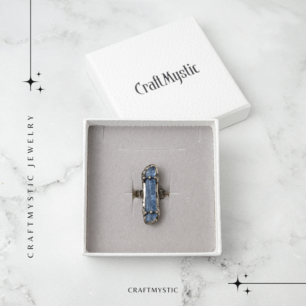 Inel Vintage din Kianit Albastru Natural – Claritate si Echilibru Interior [8]