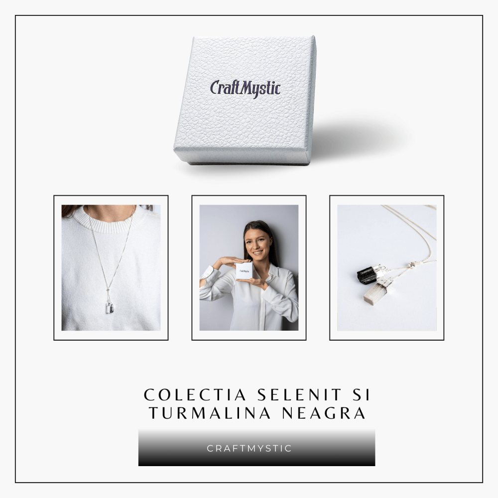 Protectie completa – Colier cu selenit si turmalina neagra pentru energie curata [8]