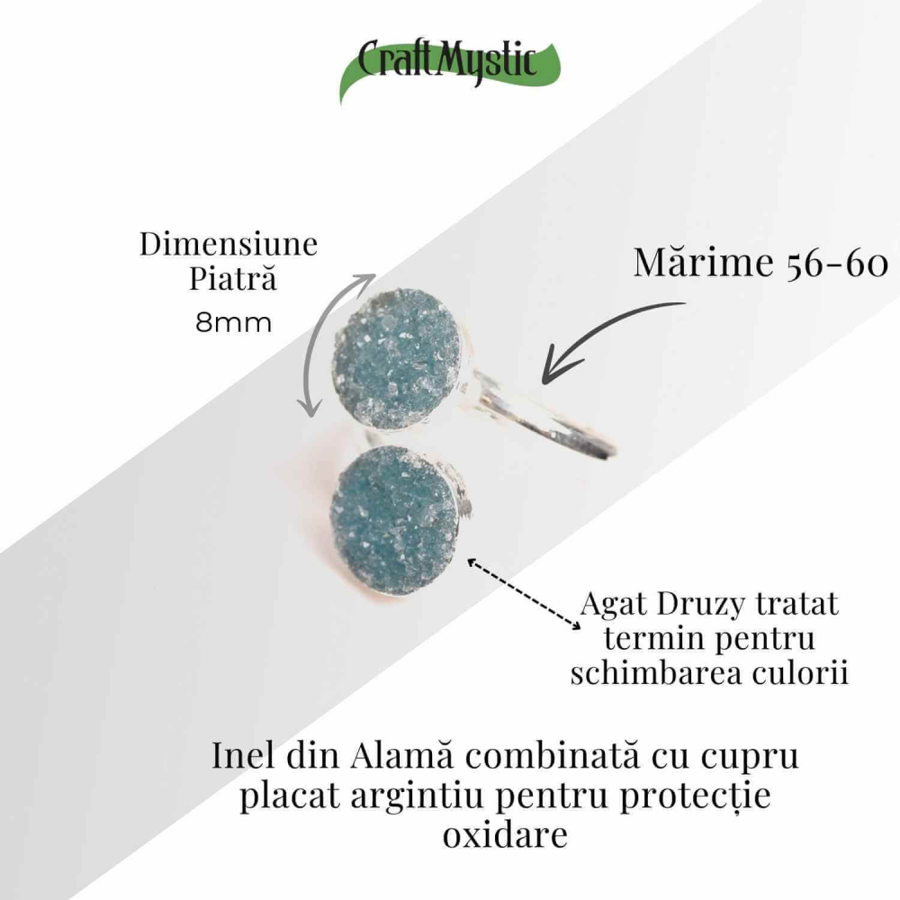 Inel Argintiu cu Dublu Agat Druzy – Energie si Eleganta Unica [5]