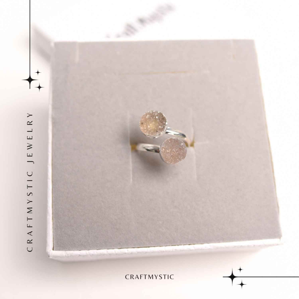 Inel Argintiu cu Dublu Agat Druzy – Energie si Eleganta Unica [6]