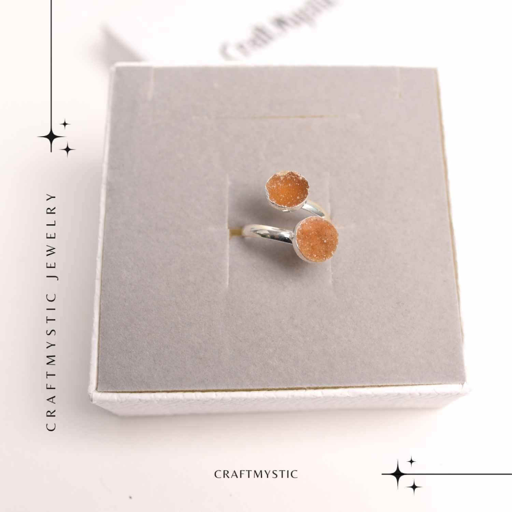 Inel Argintiu cu Dublu Agat Druzy – Energie si Eleganta Unica [6]