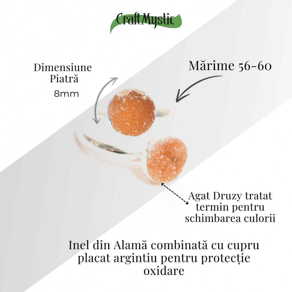 Inel Argintiu cu Dublu Agat Druzy – Energie si Eleganta Unica [5]