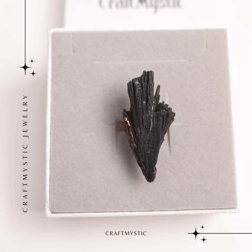 Inel Reglabil Vintage cu Turmalina Neagra aripa – Protectie si echilibru energetic [6]